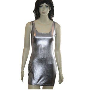 Metallic Lycra Mini Bodycon Dress Size L arge